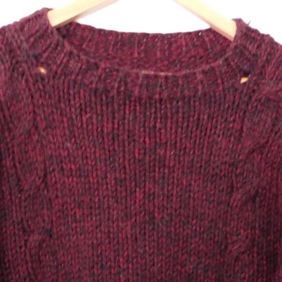 Hand Made Womens Sweater Mockneck Chunky knit Cable Size XL Wool Blend - Picture 2 of 5